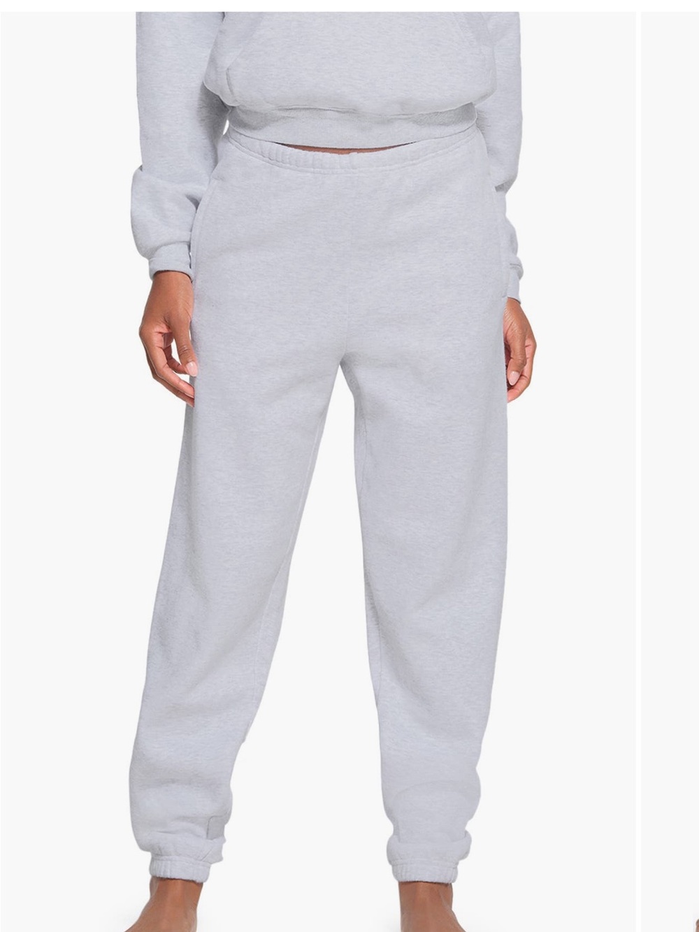 Skims cotton fleece blend classic joggers in light heather grey
